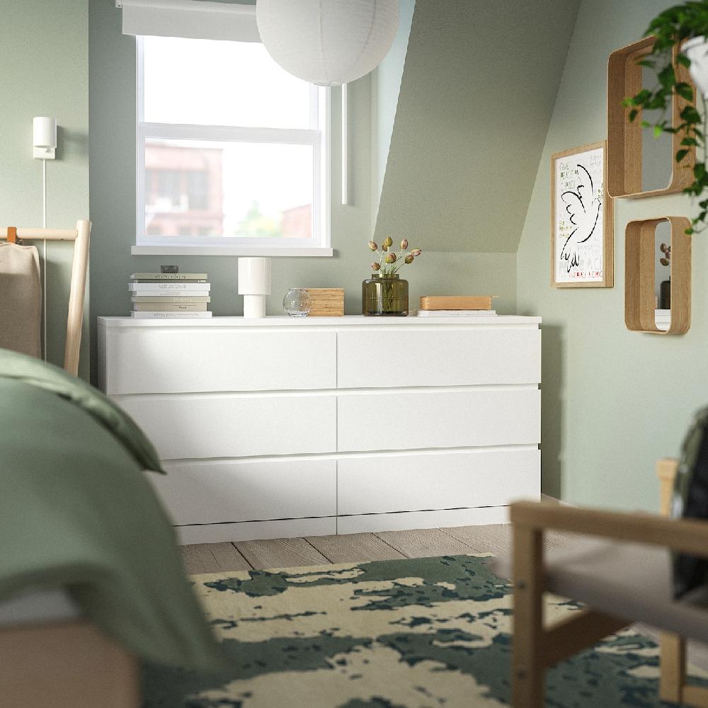 IKEA MALM Kommode mit 6 Schubladen weiß 160x78 cm Muttertagsangebot