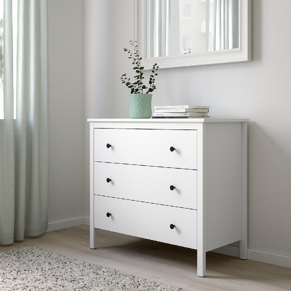 IKEA KOPPANG Kommode mit 3 Schubladen weiß 90x83 cm Valentinstagsangebot