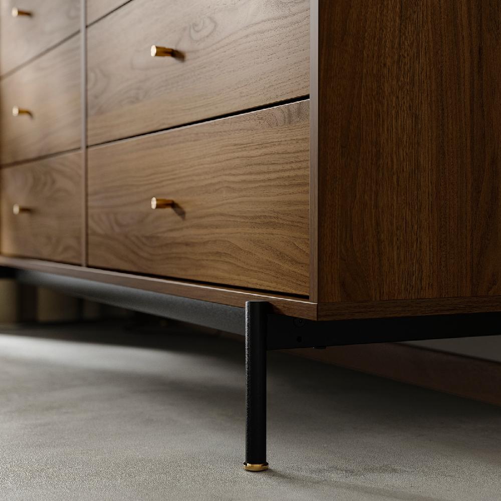 IKEA RÅDMANSÖ Kommode mit 6 Schubladen braun Nussbaumnachbildung 159x48x81 cm Lagerräumung