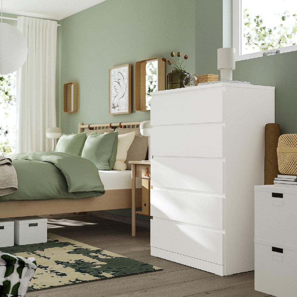 IKEA MALM Kommode mit 6 Schubladen weiß 80x123 cm Heißer Verkauf