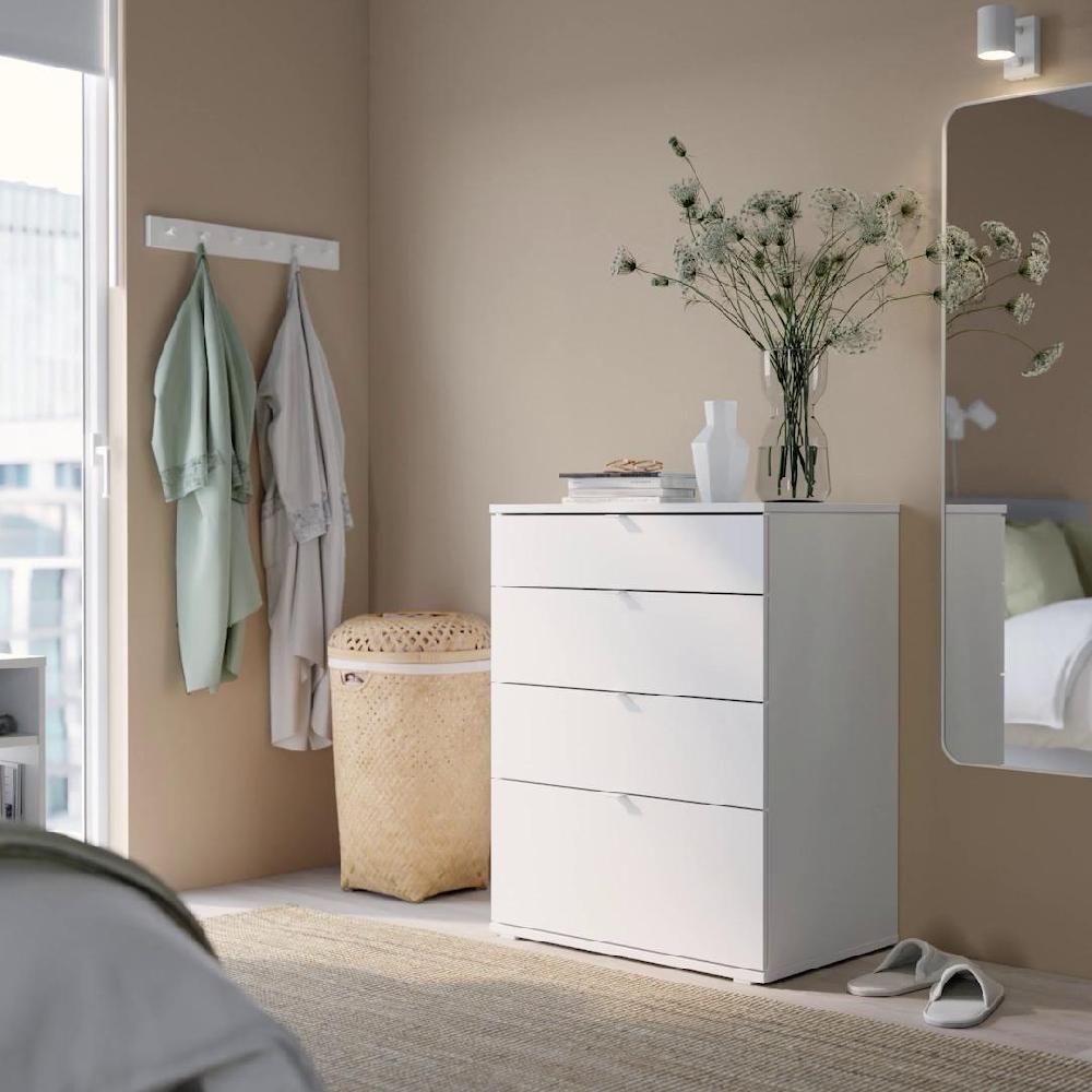 IKEA VIHALS Kommode mit 4 Schubladen weiß/Verankerungs-/Entsperrfunktion 70x47x90 cm Online Outlet