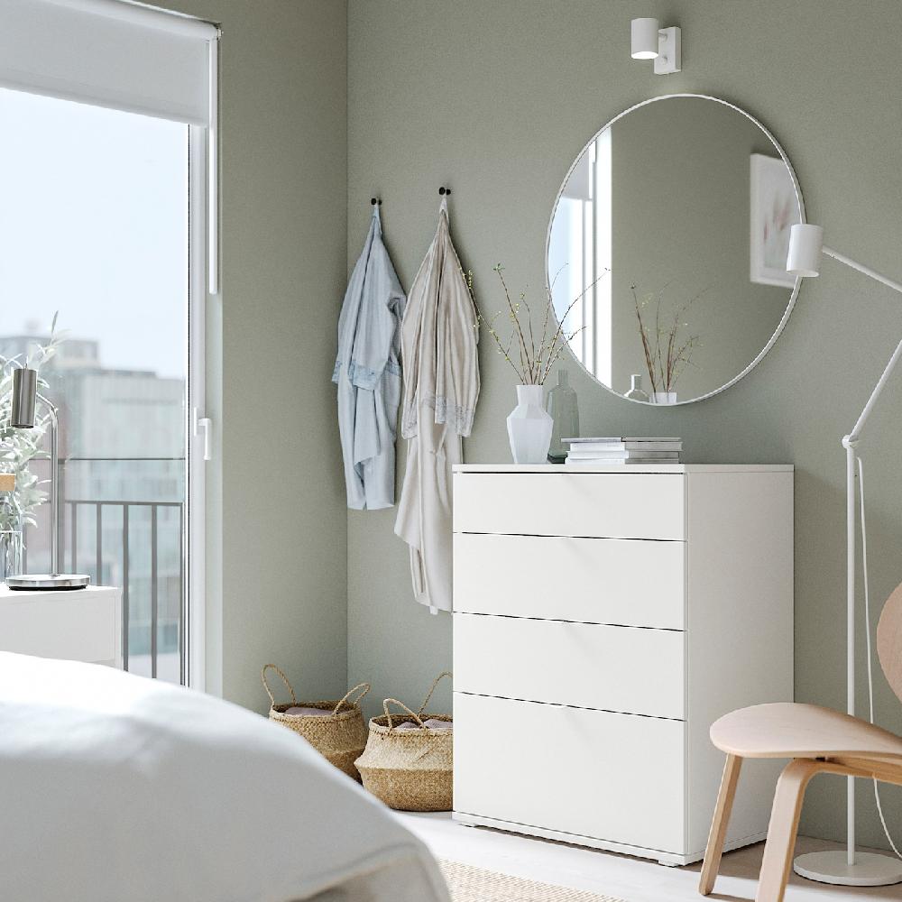IKEA VIHALS Kommode mit 4 Schubladen weiß/Verankerungs-/Entsperrfunktion 70x47x90 cm Online Outlet