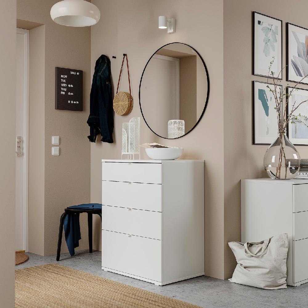 IKEA VIHALS Kommode mit 4 Schubladen weiß/Verankerungs-/Entsperrfunktion 70x47x90 cm Online Outlet