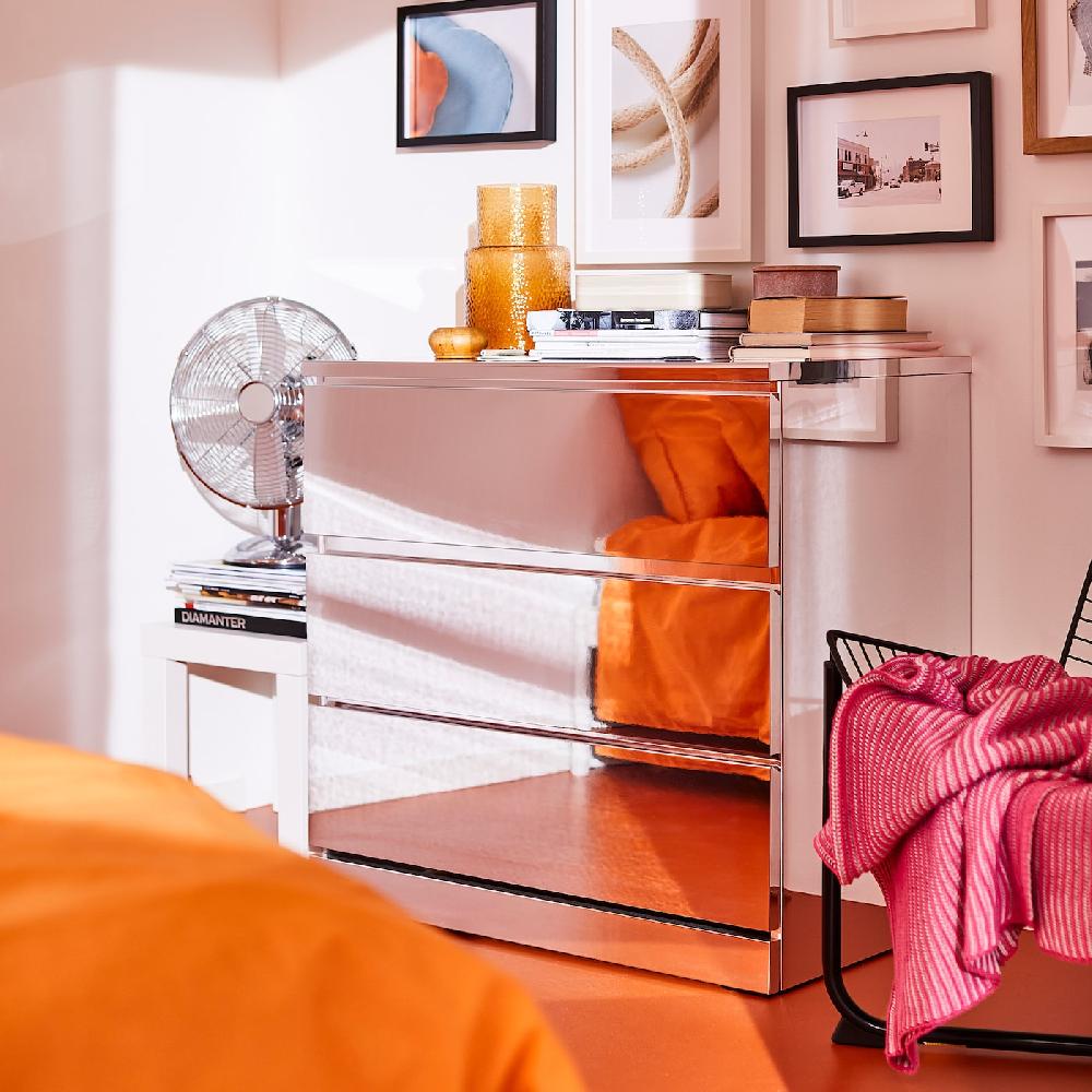 IKEA MALM Kommode mit 3 Schubladen Spiegeleffekt 80x78 cm Zeitlich begrenztes Angebot