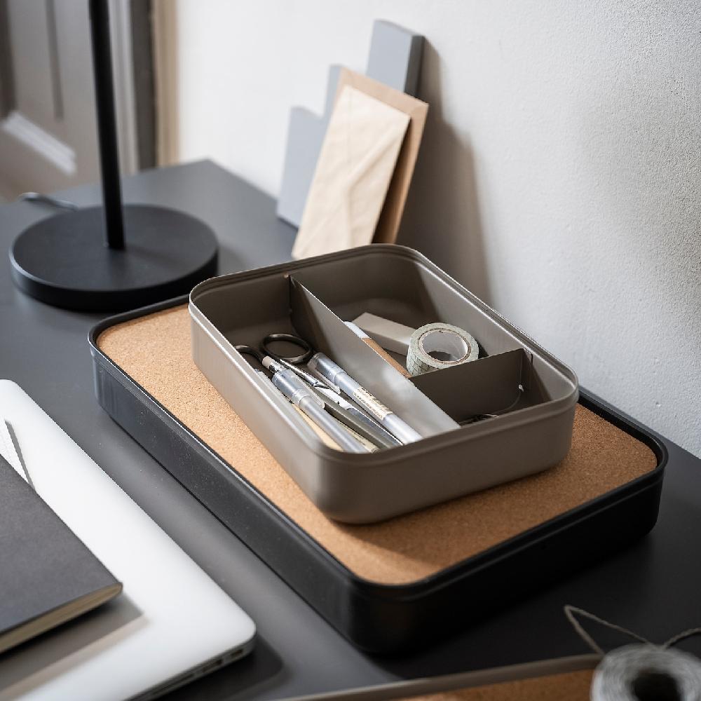 IKEA HARVMATTA Kasten mit Fächern dunkel graubeige 24x18x6 cm Neuheiten