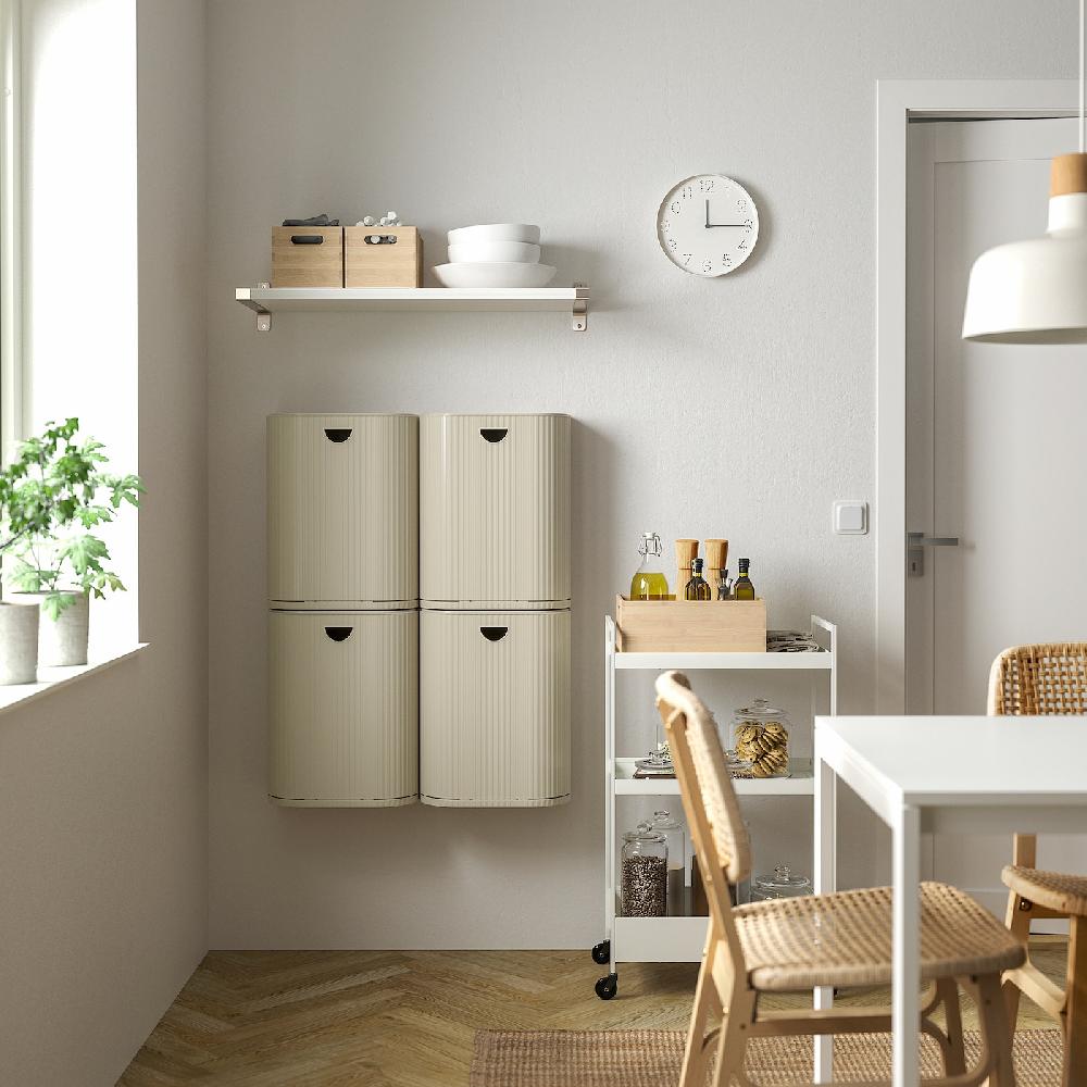 IKEA GÅRDSBUTIK Tonne mit Deckel graubeige 21 l Saisonale Angebote