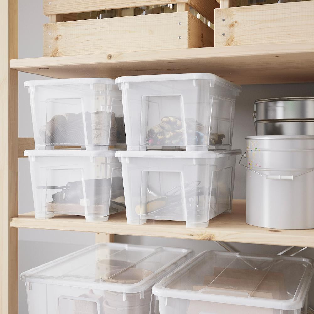 IKEA SAMLA Box mit Deckel transparent 28x20x14 cm/5 l Räumungsverkauf