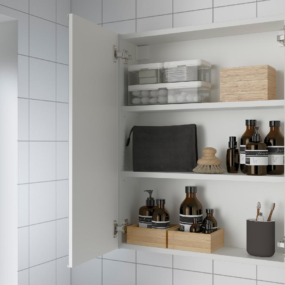 IKEA ENHET Spiegelschrank 2 Türen weiß 60x17x75 cm Kostenlose Rückgabe