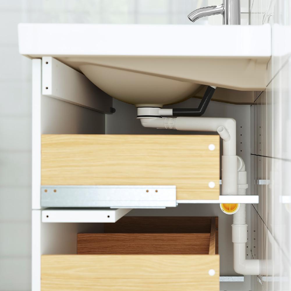 IKEA ÄNGSJÖN / BACKSJÖN Waschbschr+Schublade/Waschb/Mischba Eichenachbildung 60x48x39 cm Letzte 2 Tage