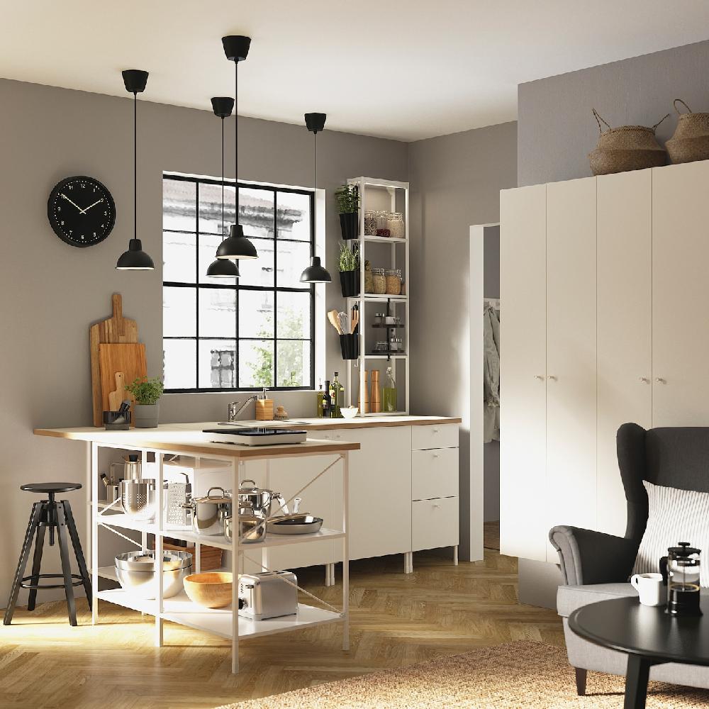 IKEA ENHET Hochschrank mit 4 Böden+Türen weiß 30x32x180 cm Zeitbegrenzte Promotion