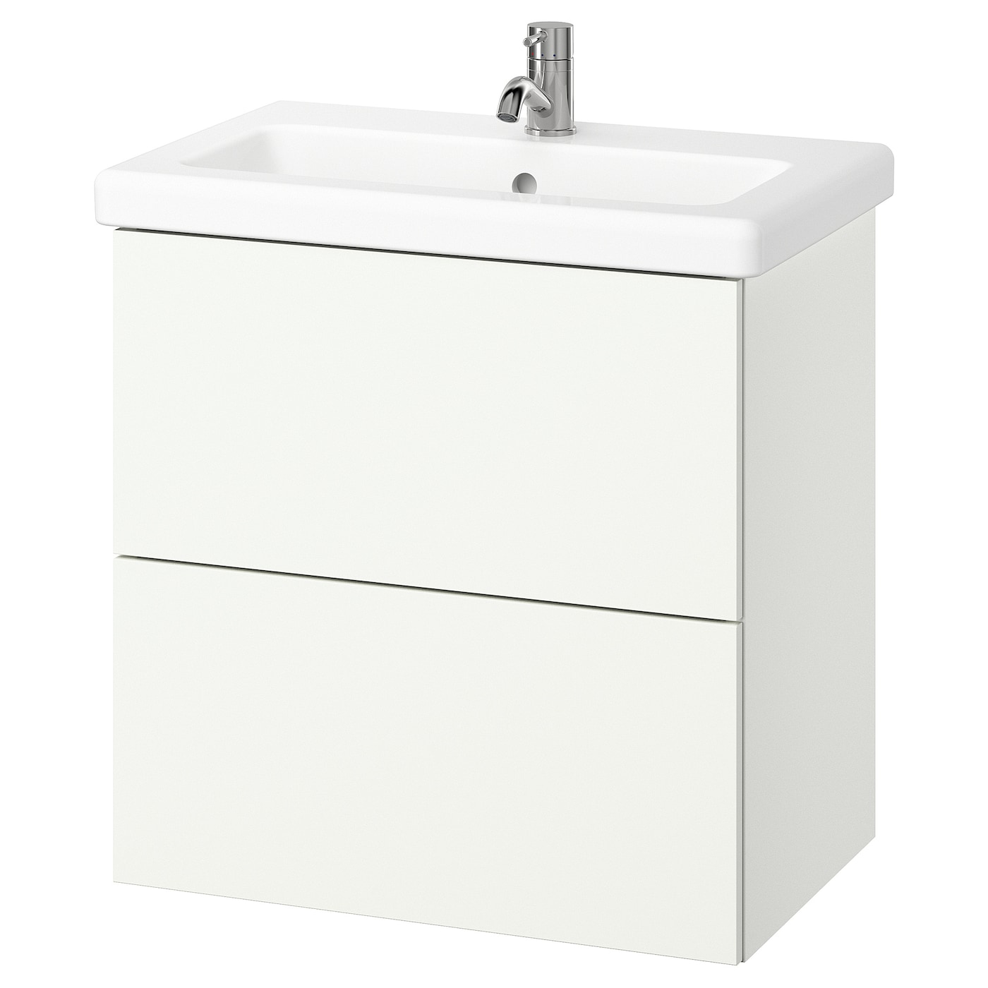 IKEA ENHET / TVÄLLEN Waschbschr+Schubladen/Waschb/Mibatt weiß 64x43x65 cm