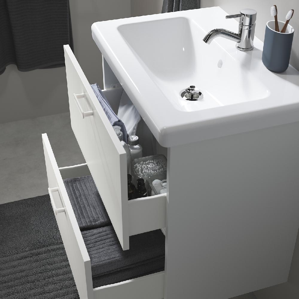 IKEA ENHET / TVÄLLEN Waschbschr+Schubladen/Waschb/Mibatt weiß 64x43x65 cm Bis zu 50% Rabatt