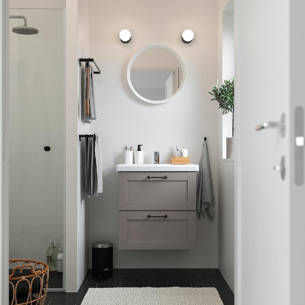 IKEA ENHET / TVÄLLEN Waschbschr+Schubladen/Waschb/Mibatt grau Rahmen/grau 64x43x65 cm Bis zu 65% Rabatt
