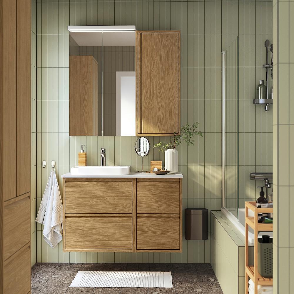 IKEA ÄNGSJÖN Wandschrank mit Tür Eichenachbildung 40x15x95 cm Nur für heute
