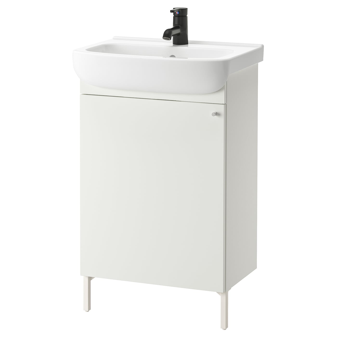 IKEA NYSJÖN / BJÖRKÅN Waschbeckschr+Tür/Waschb/Mischbat weiß 54x40x98 cm