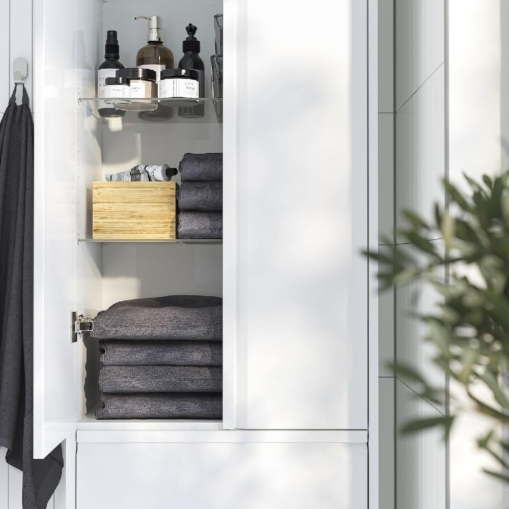 IKEA ÄNGSJÖN Hochschrank mit Türen/Schubladen Hochglanz weiß 60x35x195 cm Riesige Rabatte