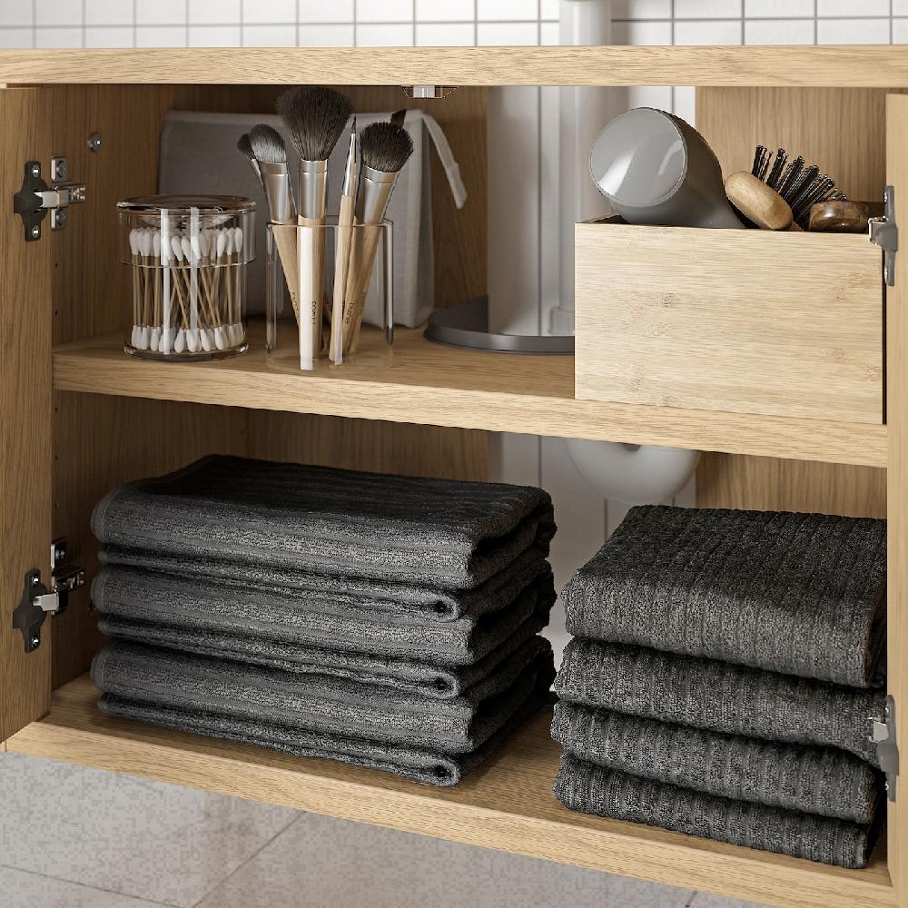 IKEA BYASJÖN Waschbeckenunterschrank mit Türen Eichenachbildung 66x37x59 cm Begrenzt auf 3 Tage