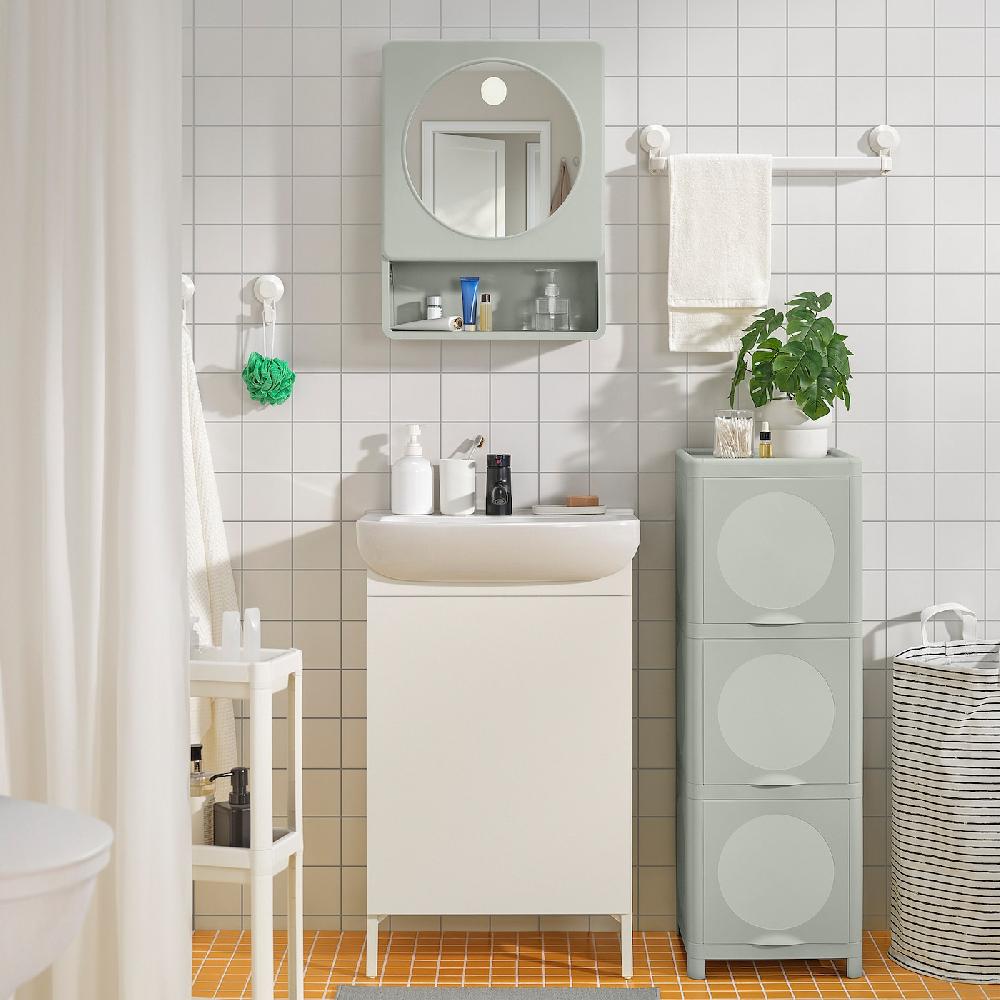 IKEA IVÖSJÖN Schrank mit Türen grün 33x34x99 cm Im Verkauf
