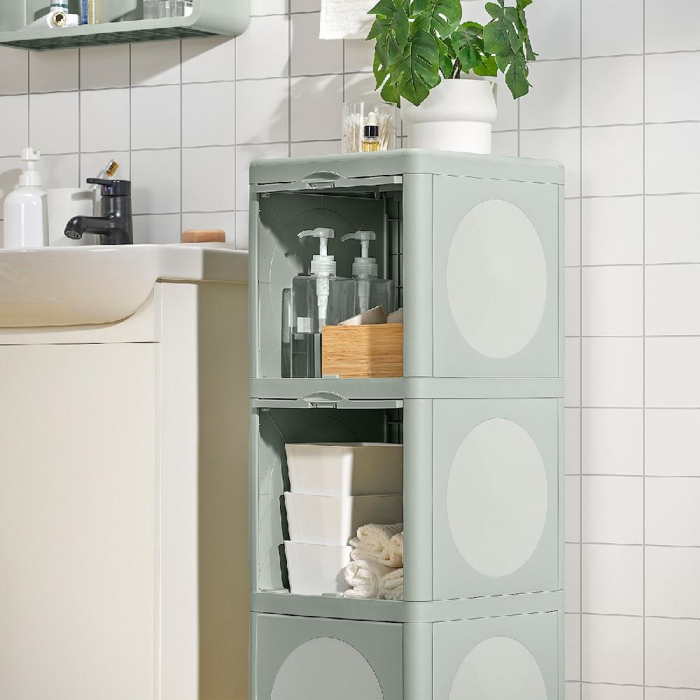 IKEA IVÖSJÖN Schrank mit Türen grün 33x34x99 cm Im Verkauf