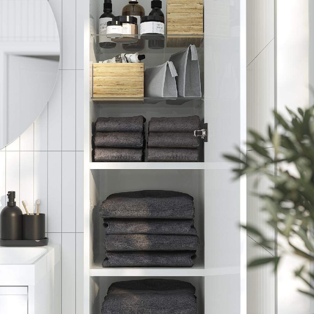 IKEA ÄNGSJÖN Hochschrank mit Tür Hochglanz weiß 40x35x195 cm 50% Rabatt für begrenzte Zeit