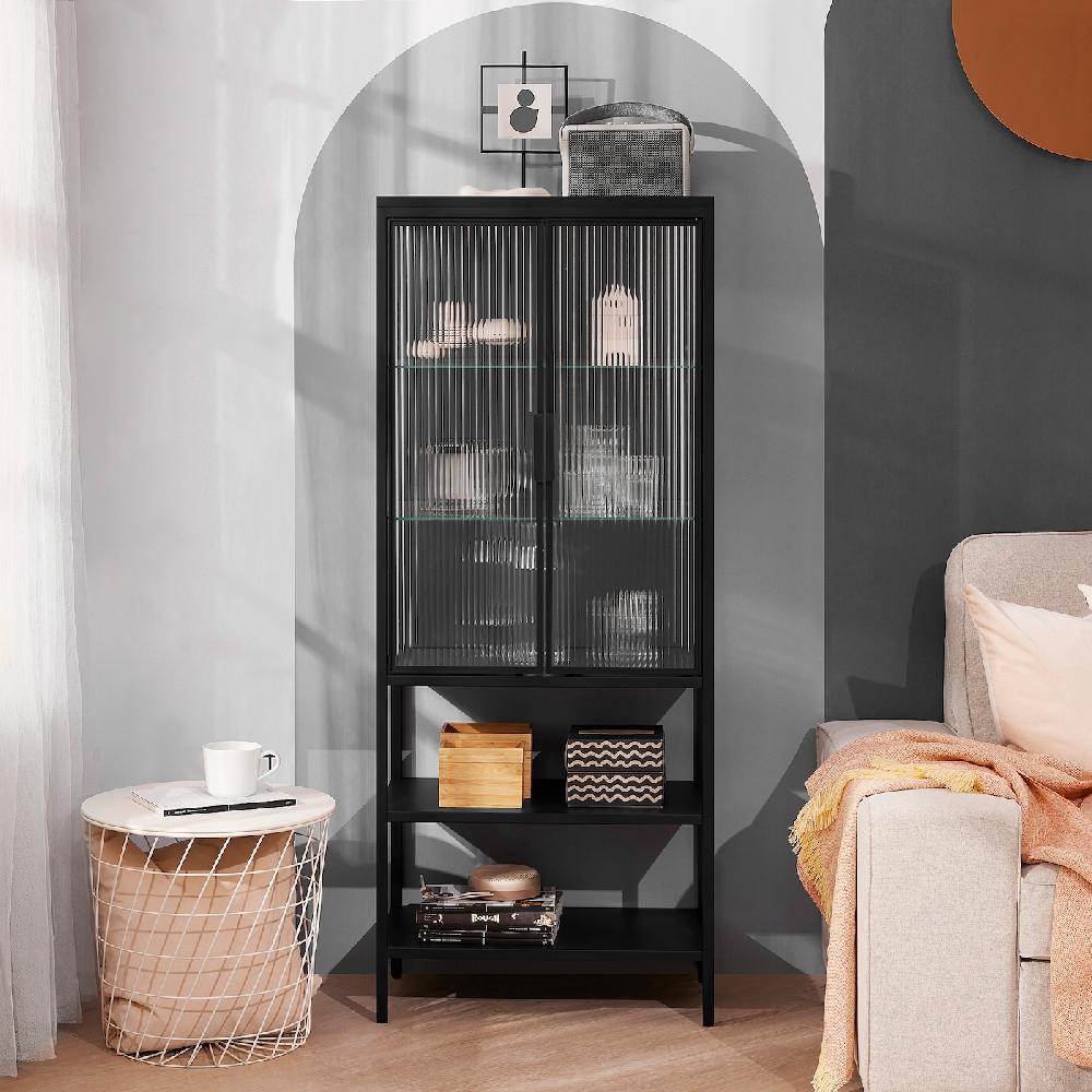 IKEA MOSSJÖN Vitrine 2-türig anthrazit 60x34x146 cm Angebote