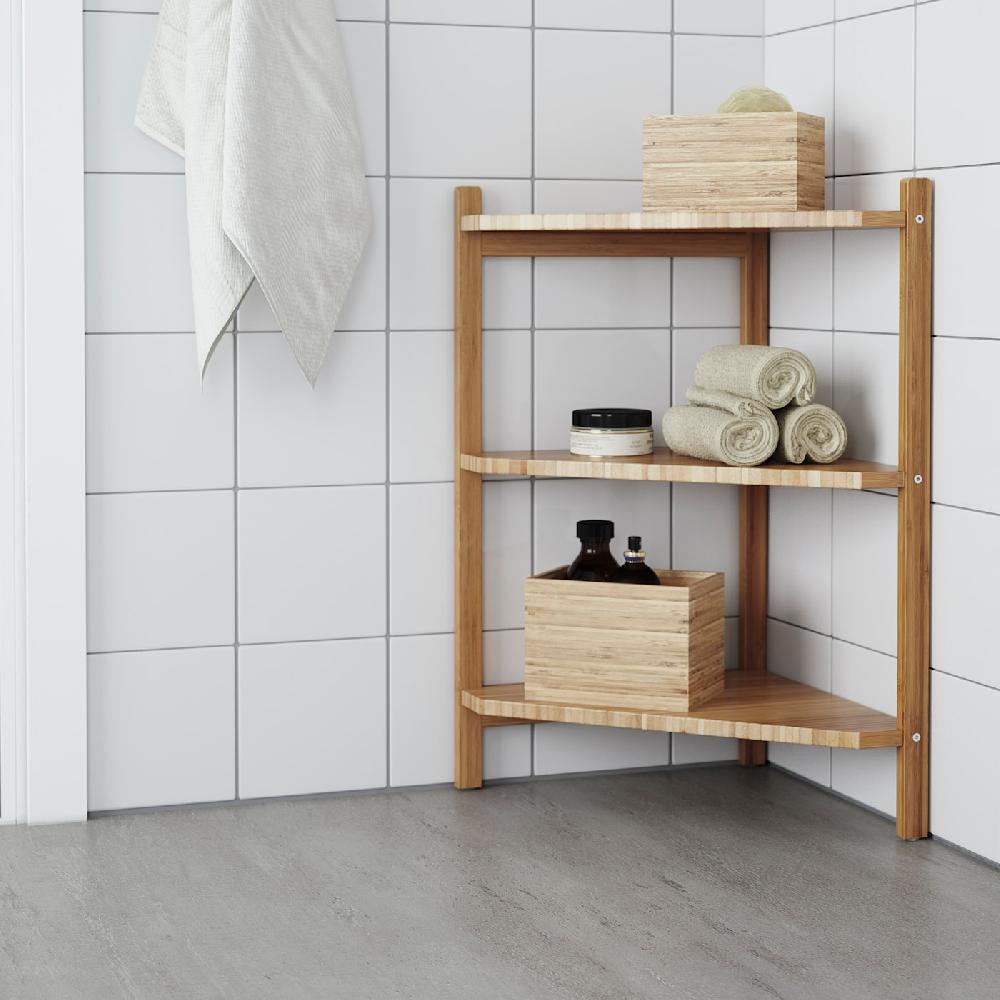 IKEA RÅGRUND Waschbecken-/Eckregal Bambus 34x60 cm im Angebot