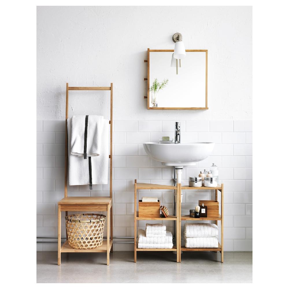 IKEA RÅGRUND Waschbecken-/Eckregal Bambus 34x60 cm im Angebot