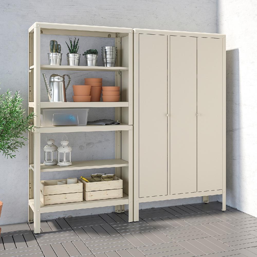 IKEA KOLBJÖRN Schrank drinnen/draußen beige 90x161 cm Schlussverkauf