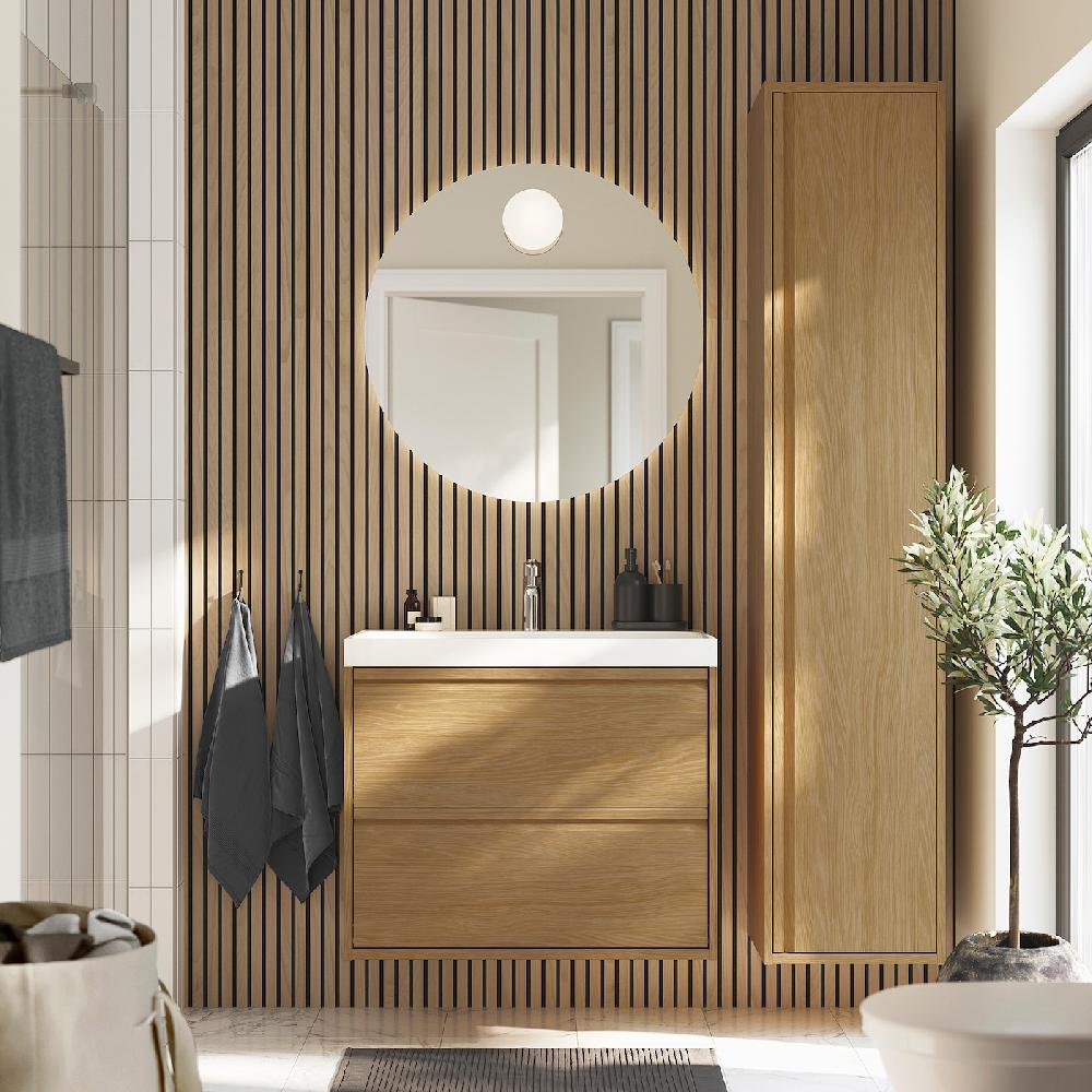 IKEA ÄNGSJÖN Hochschrank mit Tür Eichenachbildung 40x35x195 cm Fabrikverkauf