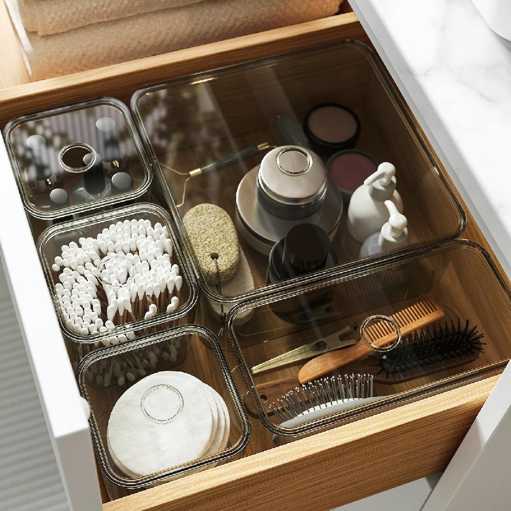 IKEA VISSLAÅN Kasten mit Deckel 5er-Set grau Vatertagsangebot