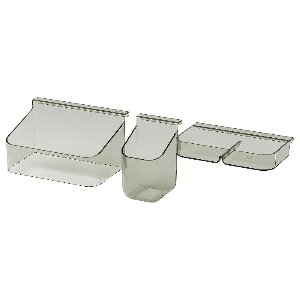 IKEA VISSLAÅN Schubladeneinsatz 3er-Set grau