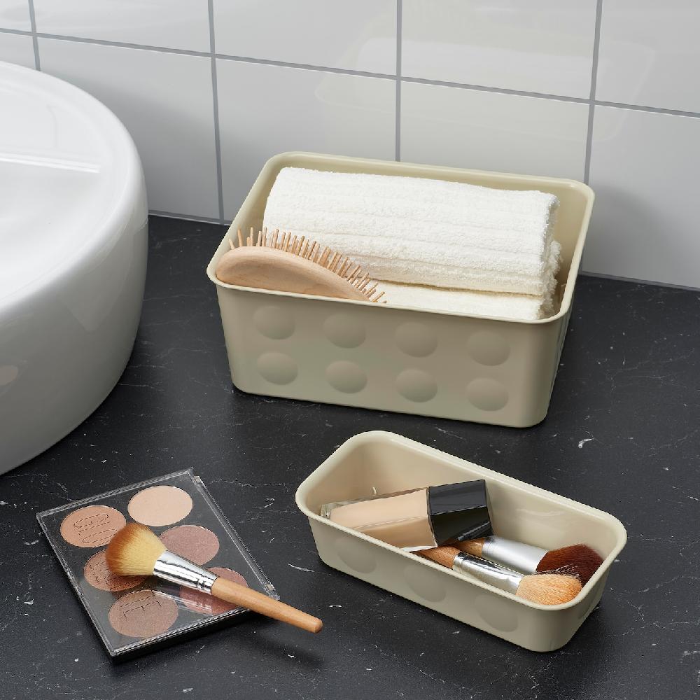 IKEA NOJIG Sortierbox Kunststoff/beige 20x25x10 cm Top Angebot