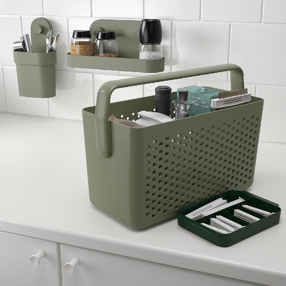 IKEA UPPRÄMEN Korb graugrün 35x17x25 cm Neueste Mode