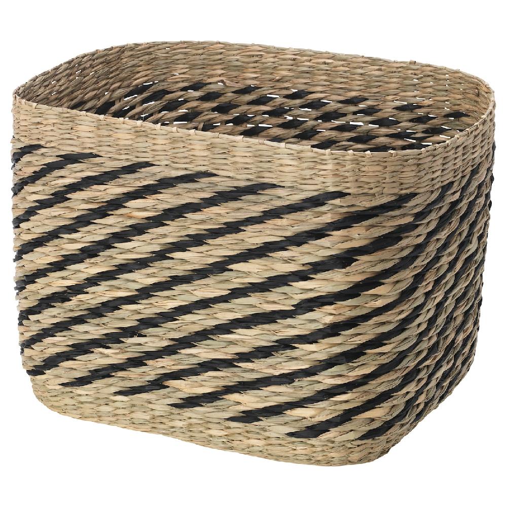 IKEA GOTTERN Korb Seegras/schwarz 32x23x23 cm