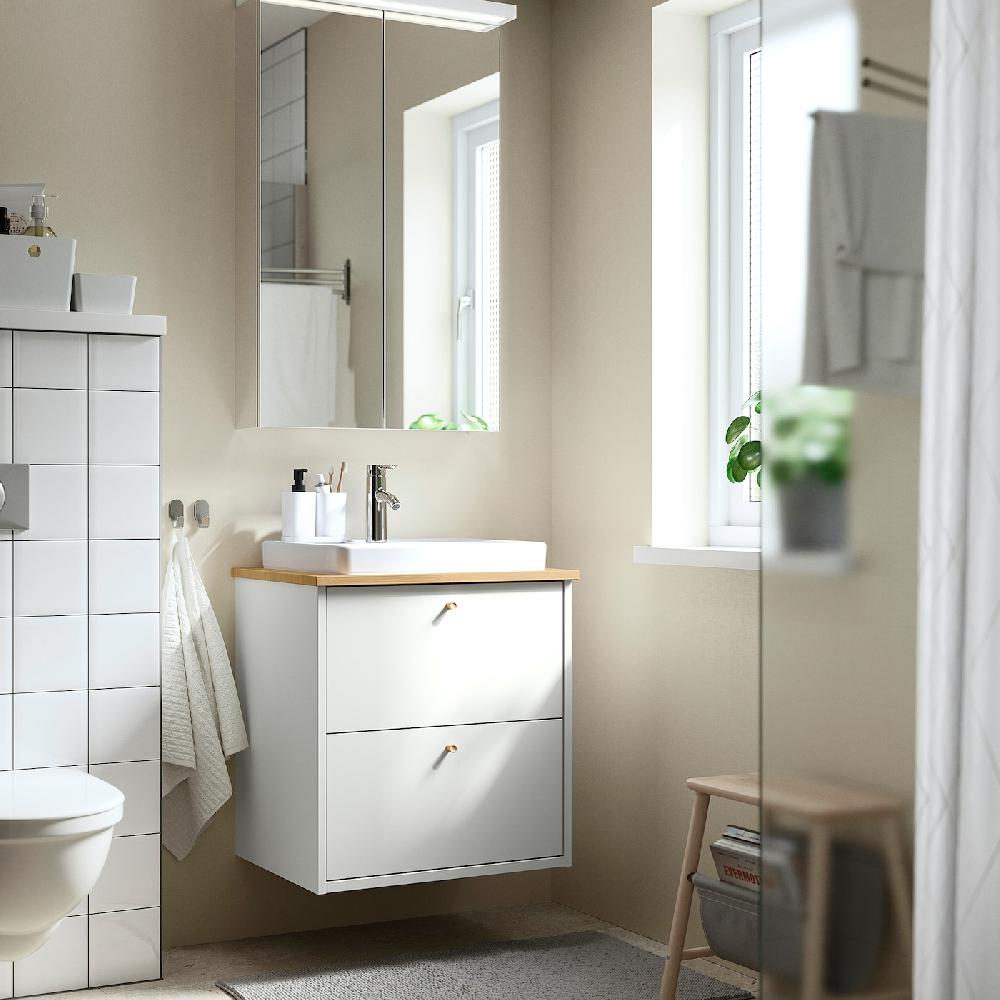 IKEA LETTAN Spiegelschrank mit Türen Spiegeleffekt/Spiegelglas 60x15x95 cm Begrenzte Freigabe