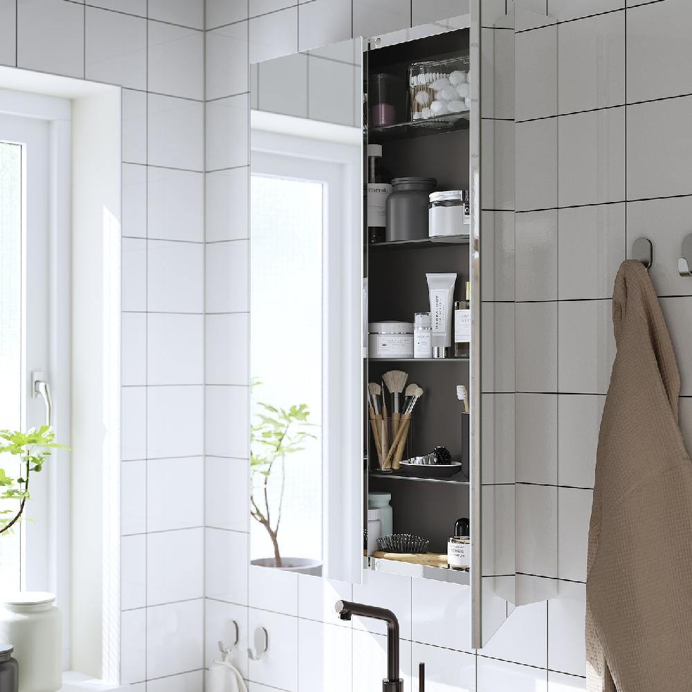 IKEA LETTAN Spiegelschrank mit Türen Spiegeleffekt/Spiegelglas 60x15x95 cm Begrenzte Freigabe