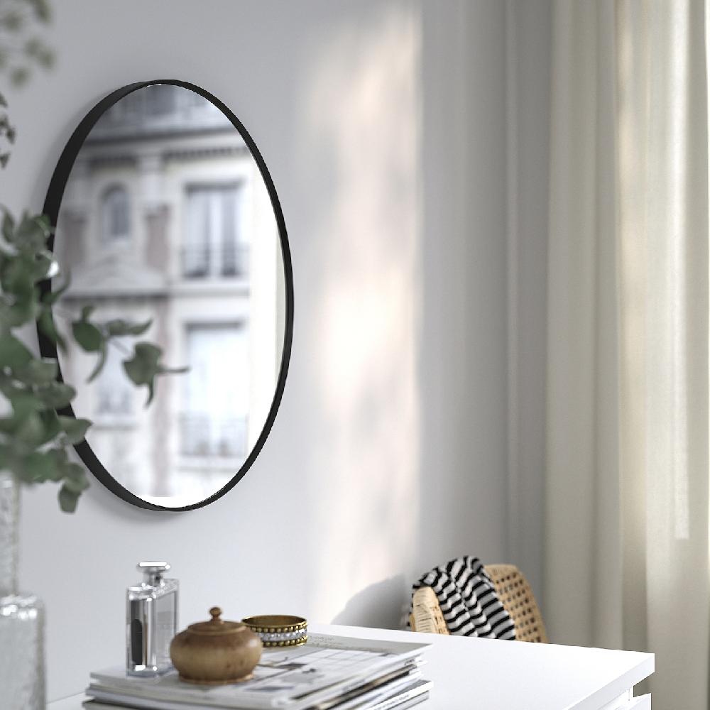 IKEA LINDBYN Spiegel schwarz 50 cm Bis zu 60% Rabatt