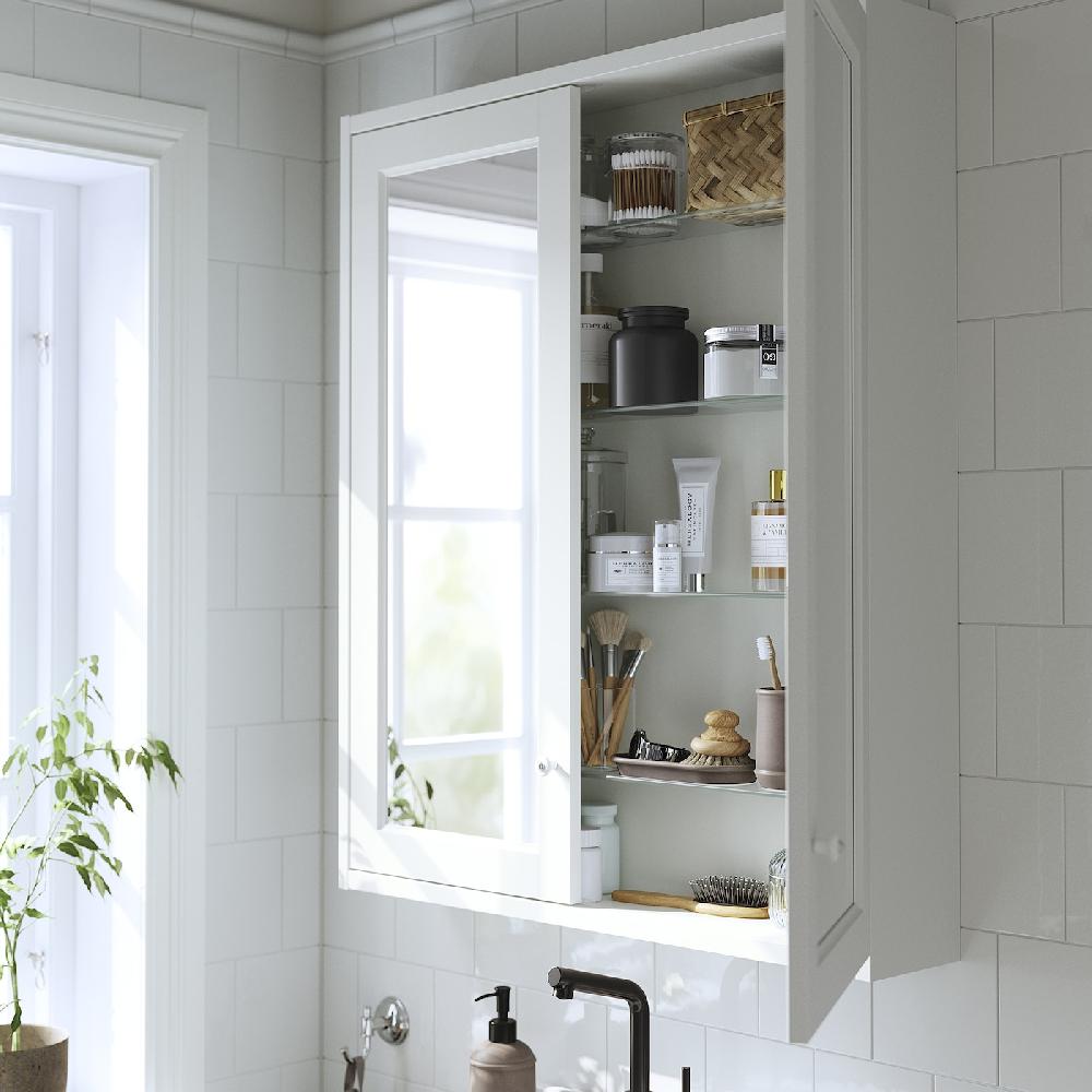 IKEA TÄNNFORSEN Spiegelschrank mit Türen weiß 80x15x95 cm Bis zu 55% Rabatt