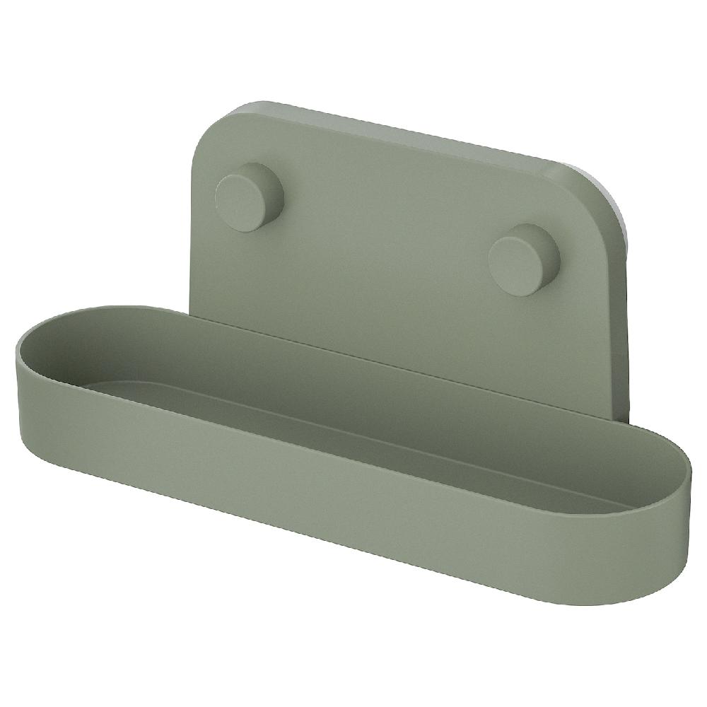 IKEA ÖBONÄS Wandregal mit Saugnapf graugrün 28 cm