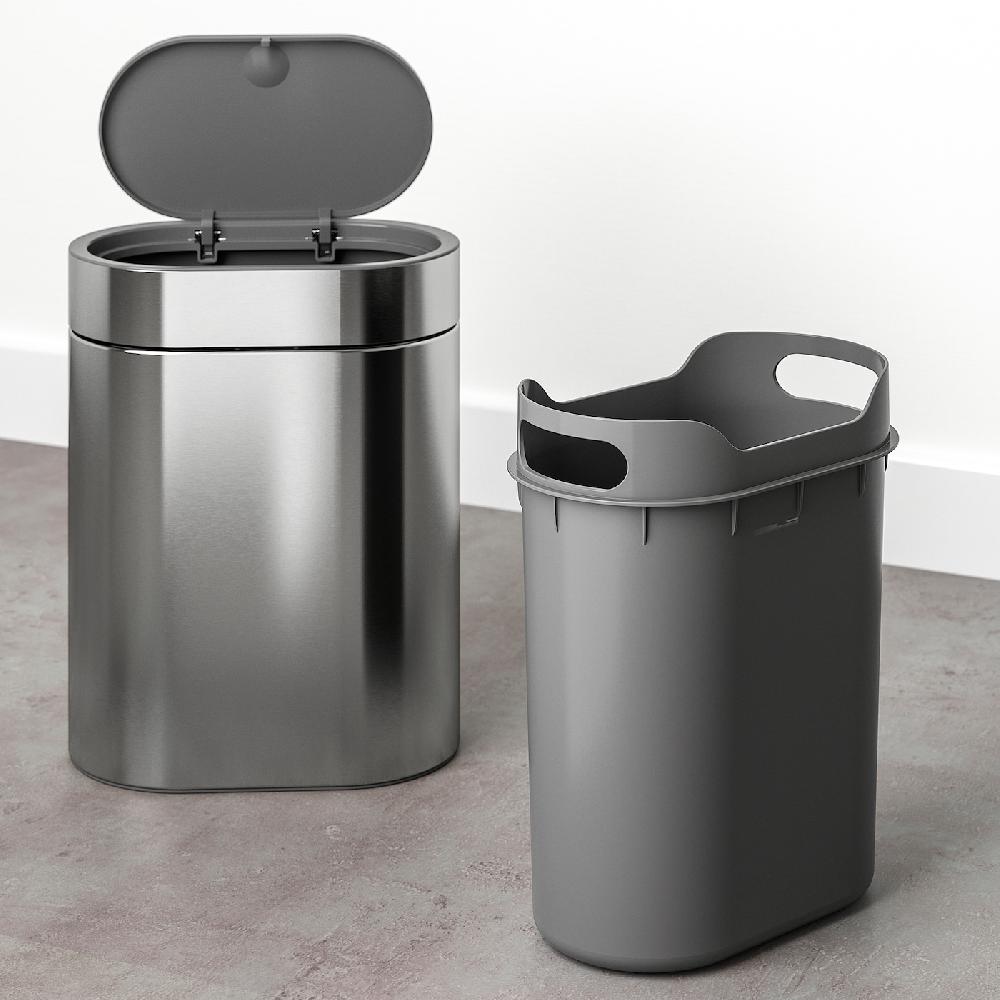 IKEA BROGRUND Abfalleimer mit Druckdeckel Edelstahl 4 l Clearance-Verkauf