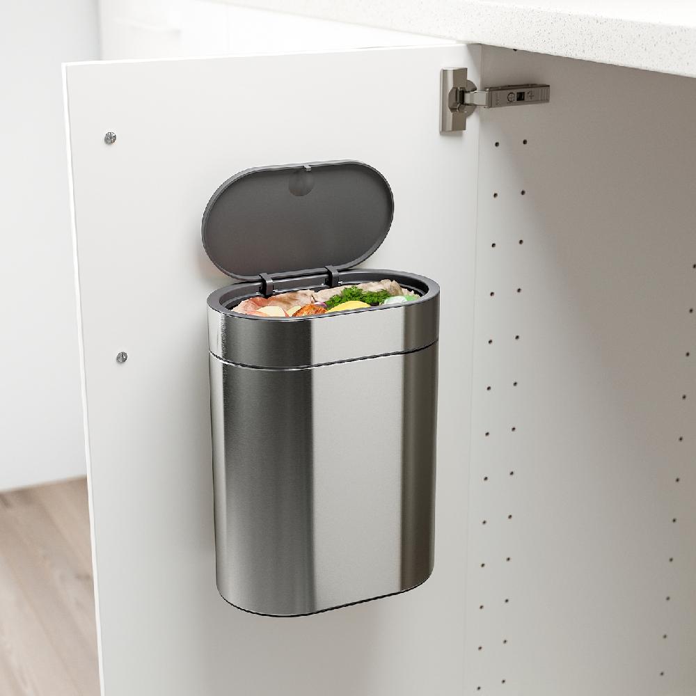 IKEA BROGRUND Abfalleimer mit Druckdeckel Edelstahl 4 l Clearance-Verkauf