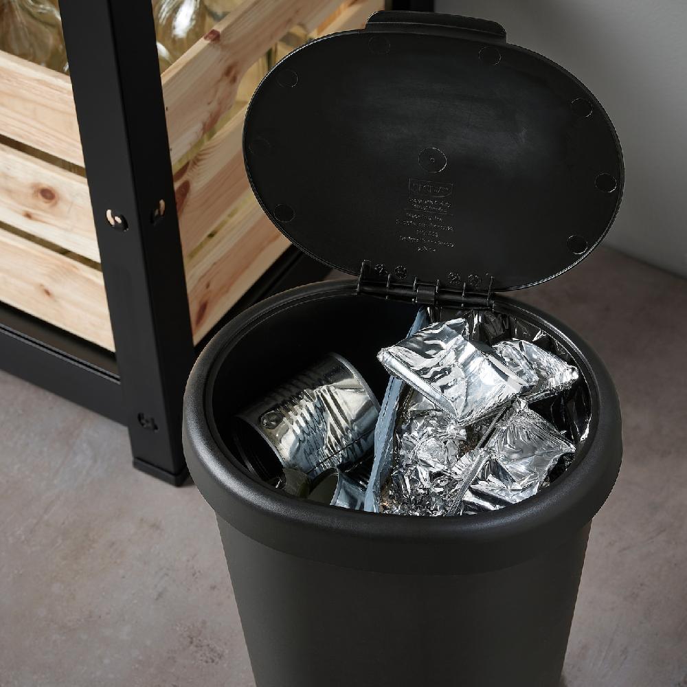IKEA HÖLASS Behälter mit Deckel schwarz 8 l Im Verkauf