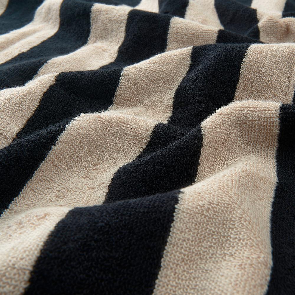 IKEA SLÅNHÖSTMAL Badetuch schwarz/hellbeige gestreift 70x140 cm im Angebot