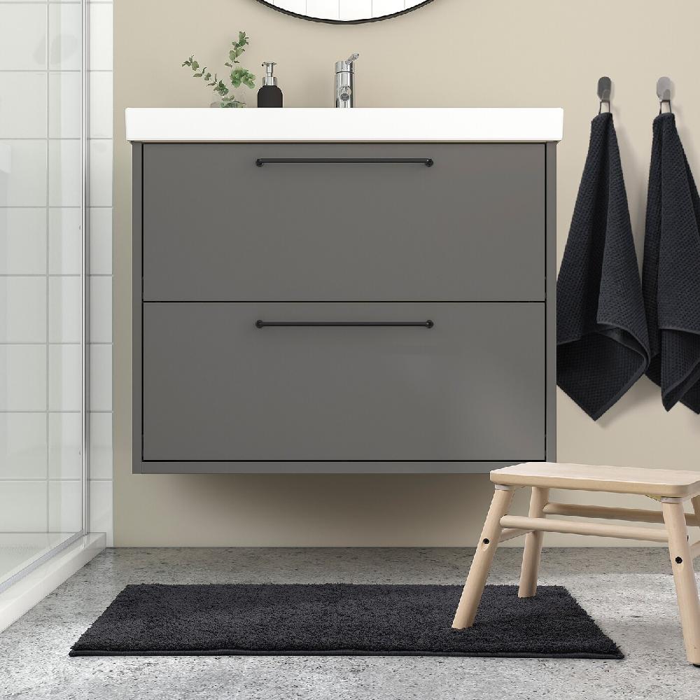 IKEA BACKMÅRA Badematte schwarz 50x80 cm Schlussverkauf