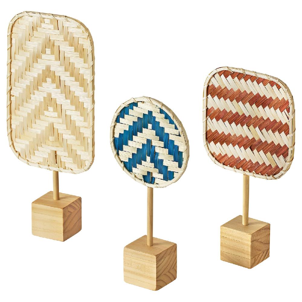 IKEA KALKKÄRR Dekoration 3er-Set Bambus/Kiefer