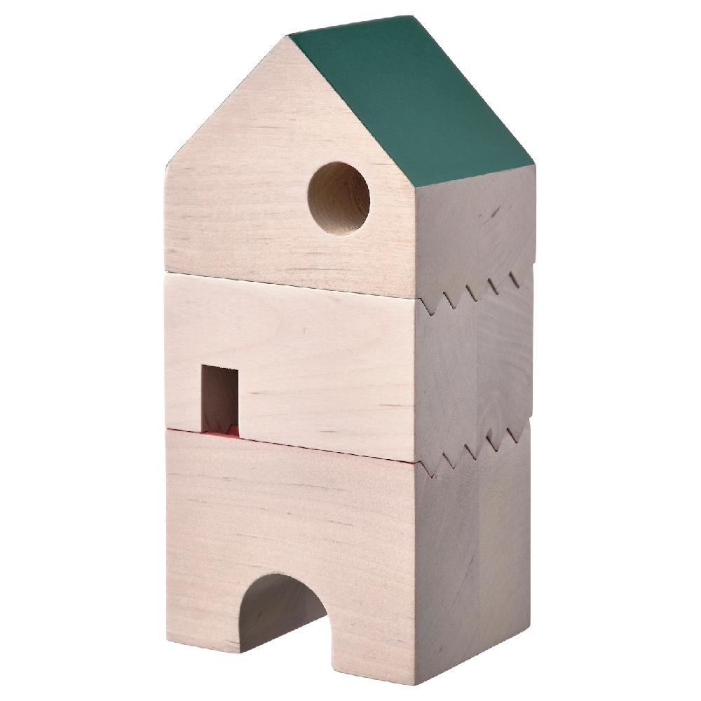 IKEA FÄLTLÖNN Dekoration Haus 3er-Set Massivholz/bunt