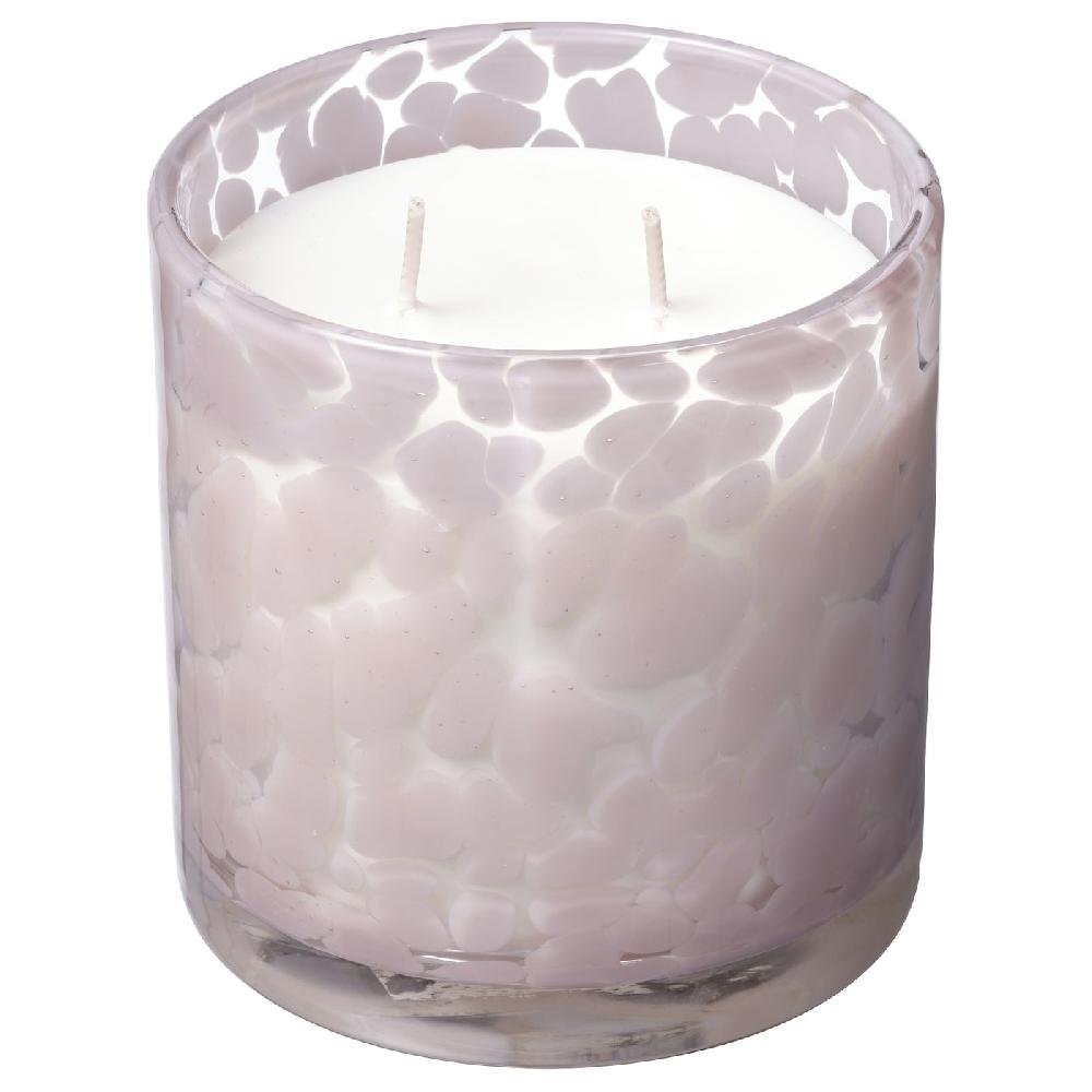 IKEA LUGNARE Duftkerze im Glas 2 Dochte Jasmin/hellrosa 50 Std