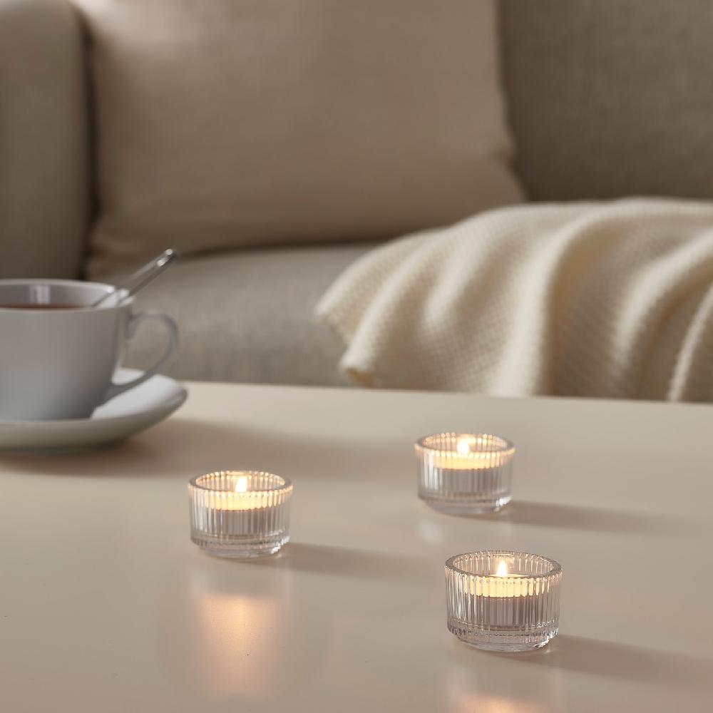 IKEA FINSMAK Teelichthalter Klarglas 3.5 cm Lagerräumung