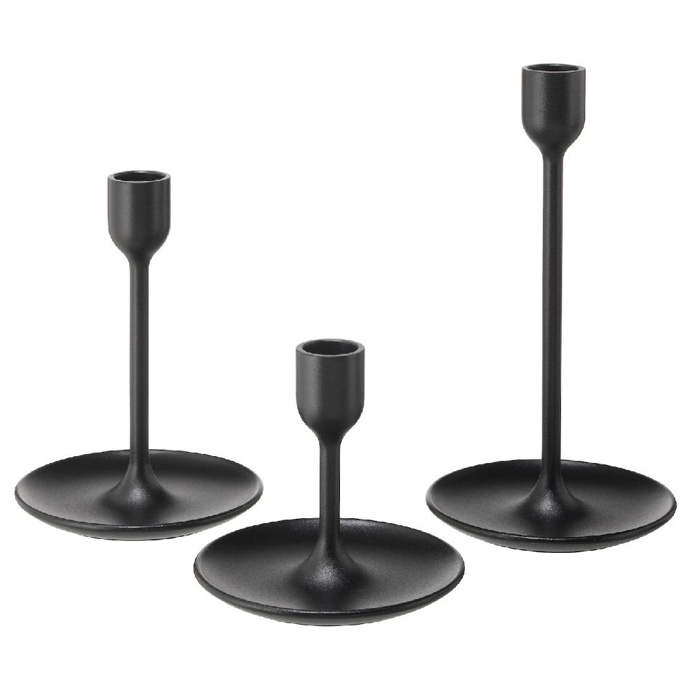 IKEA FULLTALIG Kerzenständer 3er-Set schwarz