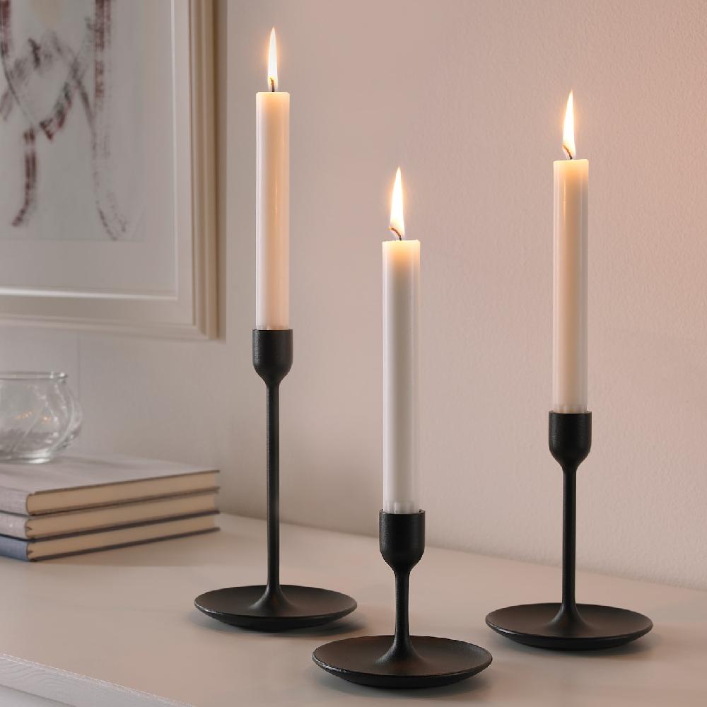 IKEA FULLTALIG Kerzenständer 3er-Set schwarz Top Angebot